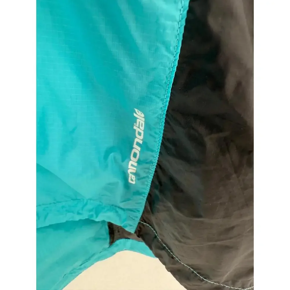 Cannondale Teal Black Full Zip Reflective‎ Accents Rear Pocket Jacket Medium